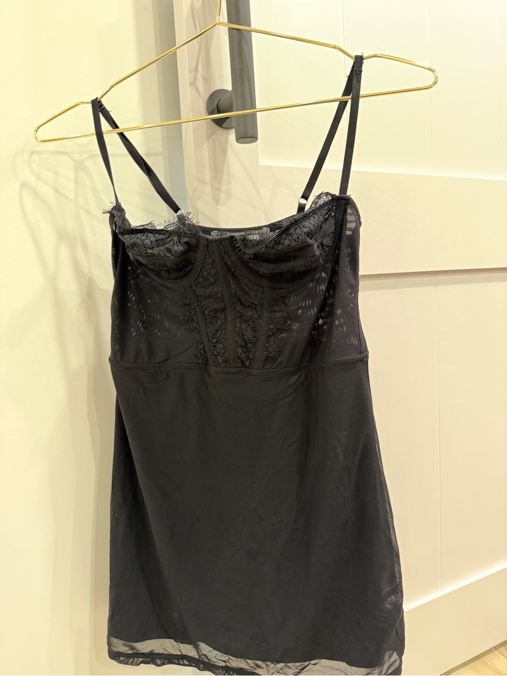 Urban Outfitters Black Lace Bustier Slip Dress